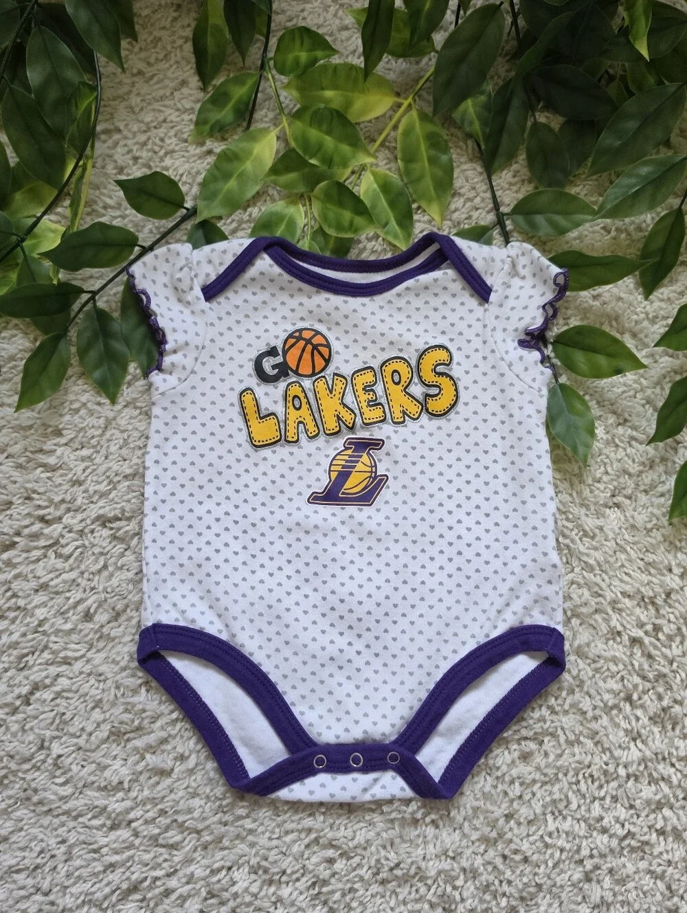 Baby Girl White Lakers Onesie (6-9 Months)